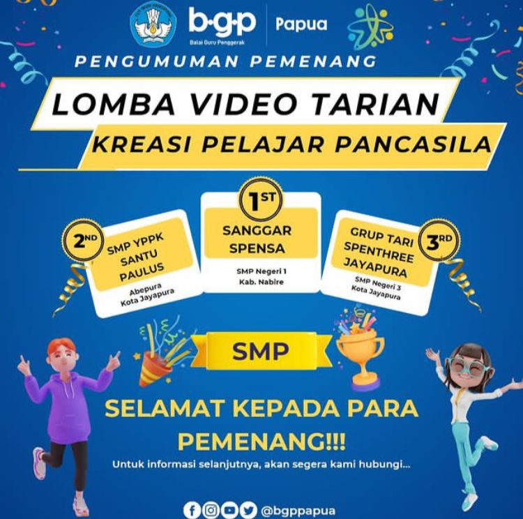 SMP Negeri 1 Menjuarai Lomba Tarian Pelajar Pancasila se-Papua